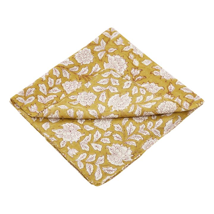 Serviettes de table Shimoga en coton - Set de 4 Ocre- Image produit n°0