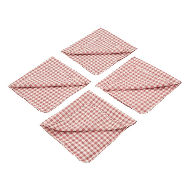 Tovaglioli da tavola, modello: Mousson, in cotone - Set di 4 | Rosso- Immagine del prodotto n°1