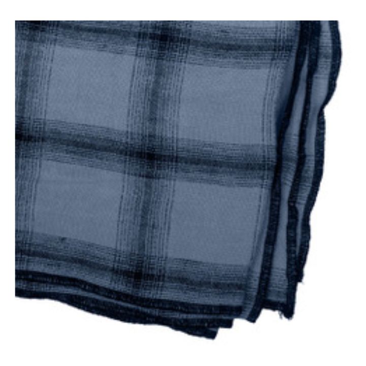 Highlands Checked Washed Linen Tablecloth | Azul Noche- Imagen del producto n°1