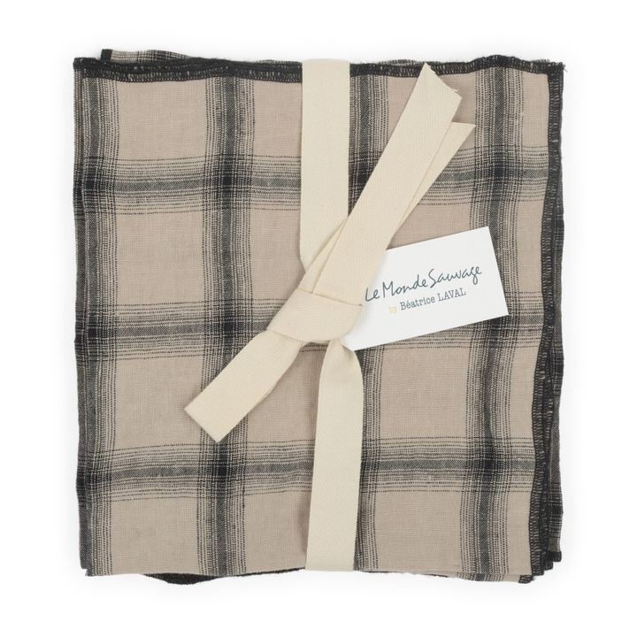 Highlands Washed Linen Napkins - Set of 4 | Beige rosato- Immagine del prodotto n°3