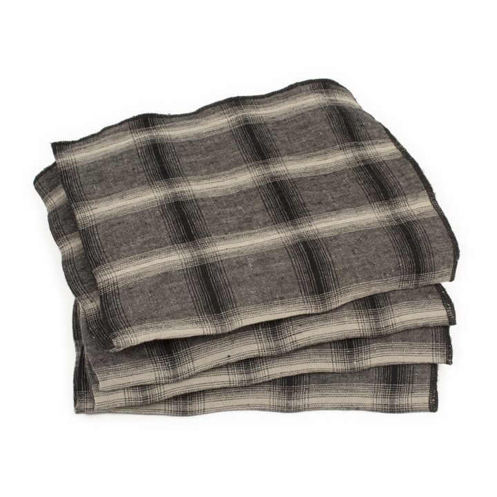 Highlands Washed Linen Napkins - Set of 4 | Dark grey- Product image n°0