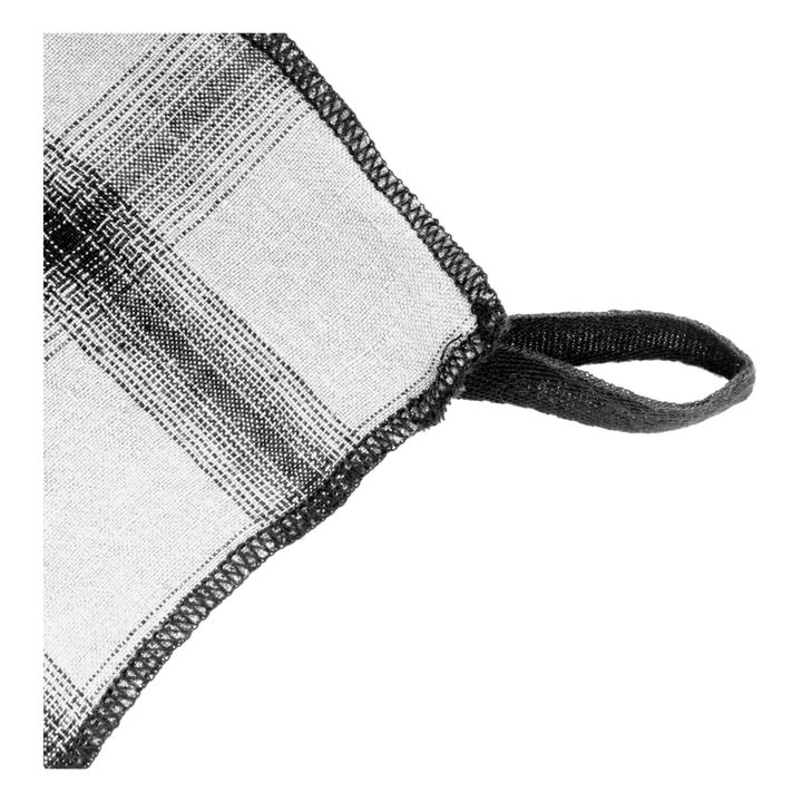 Highlands Checked Washed Linen Tea Towel | White- Product image n°2