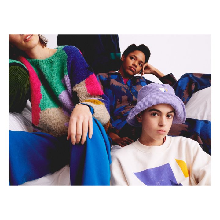 Organic Cotton Geometric Oversize Sweatshirt - Women’s Collection - Ecru- Product image n°1