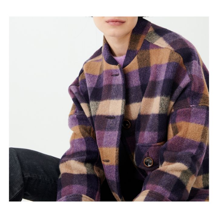 Yaletown Tartan Recycled Wool Jacket | Viola- Immagine del prodotto n°1
