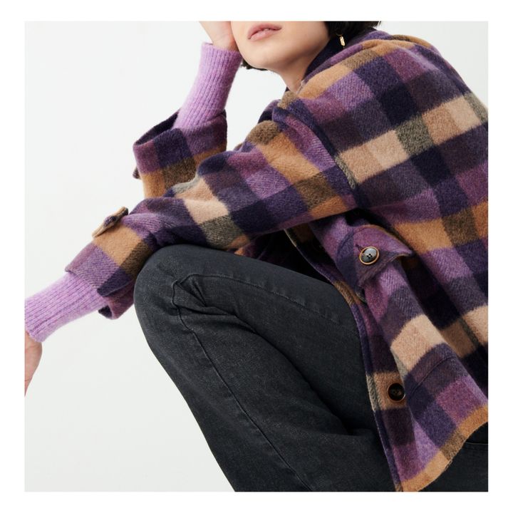 Yaletown Tartan Recycled Wool Jacket | Viola- Immagine del prodotto n°3