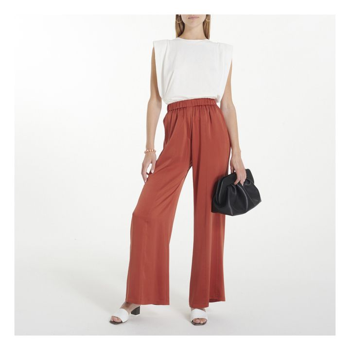 Silk Satin Trousers Rotbraun- Produktbild Nr. 1