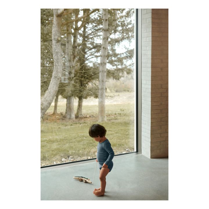 Crocodile à tirer en bois | Vert- Image produit n°2