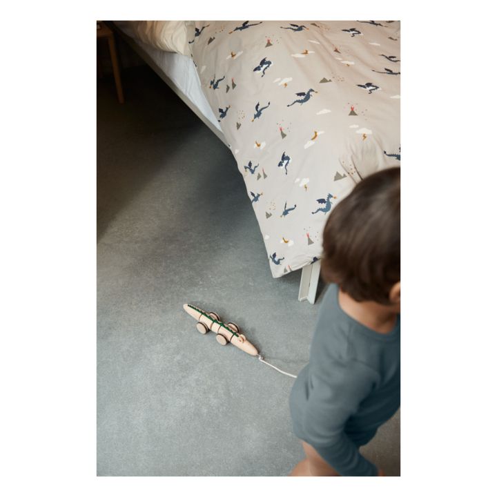 Crocodile à tirer en bois | Vert- Image produit n°3