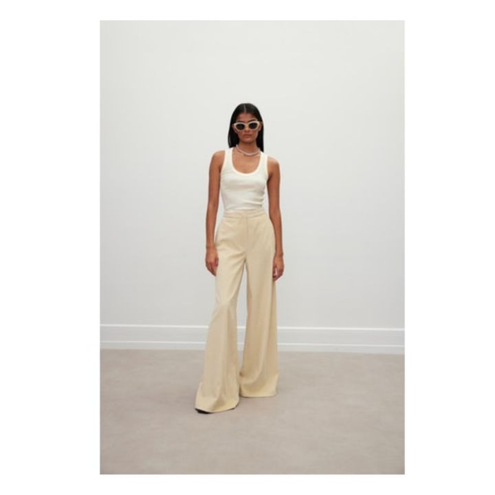 Livia Corduroy Flared Trousers Ecru- Product image n°1