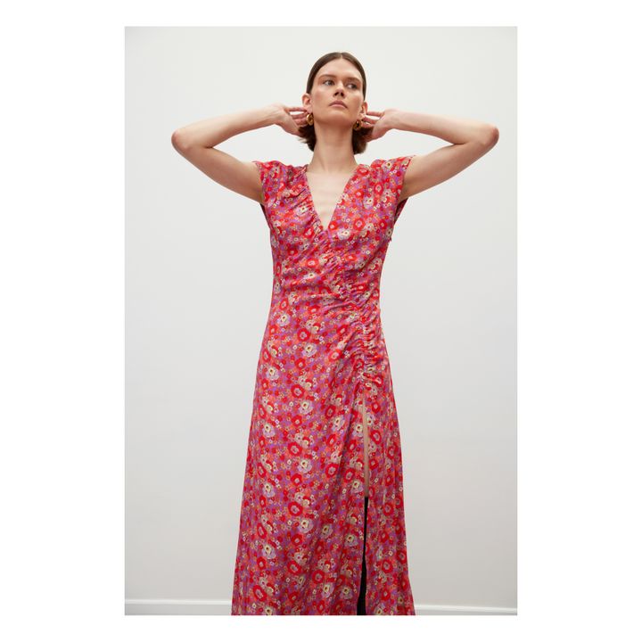 Dorinde Floral Print Dress Red- Product image n°1