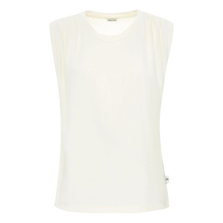 Débardeur Plissé Marine - Coton Bio | Blanc cassé- Image produit n°1