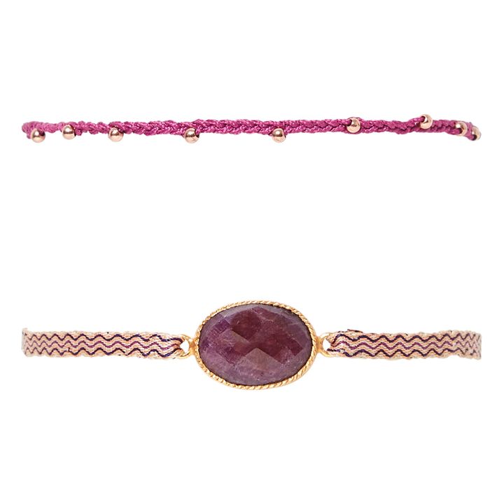 Exclusivité Guanabana x Alma Deia - Set de 2 Bracelets | Rose fuschia- Image produit n°0