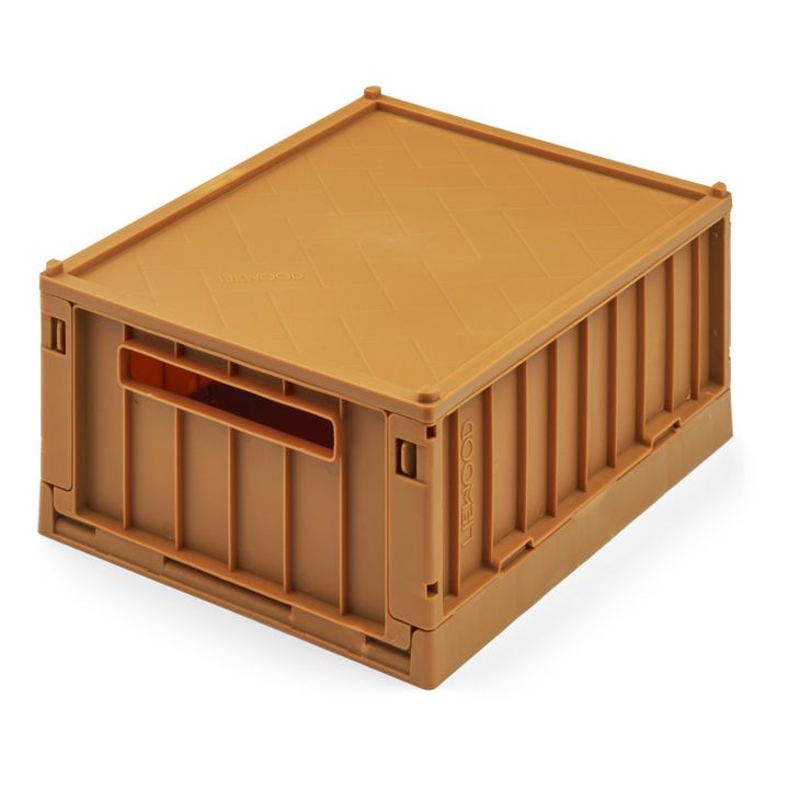 Weston Collapsible Storage Crates with Lid - Set of 2 Caramel- Product image n°0