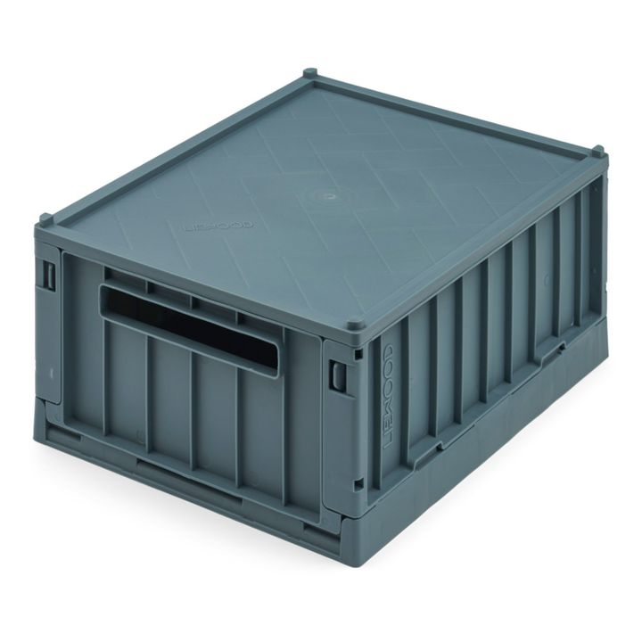 Cagette pliable Weston et son couvercle-set de 2 Bleu gris- Image produit n°0