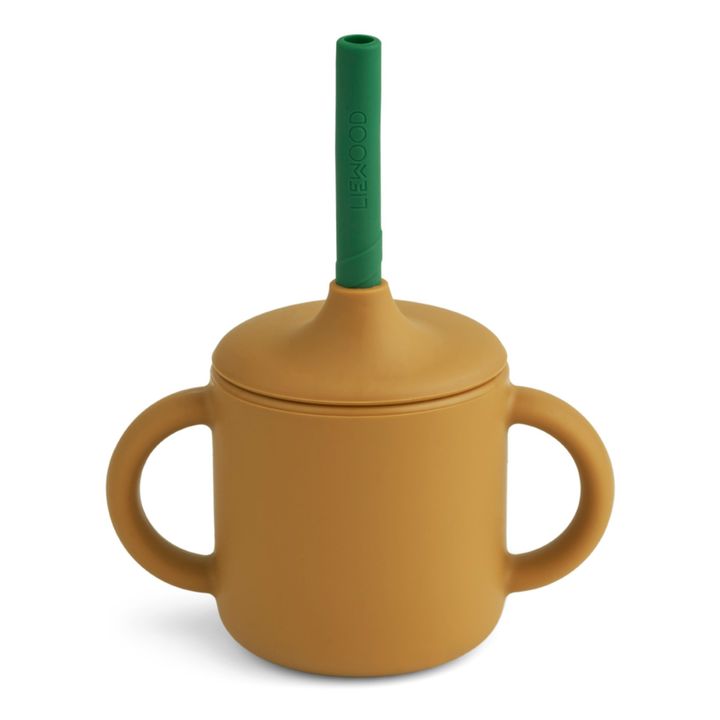 Tasse d'apprentissage et paille Cameron en silicone | Caramel- Image produit n°0