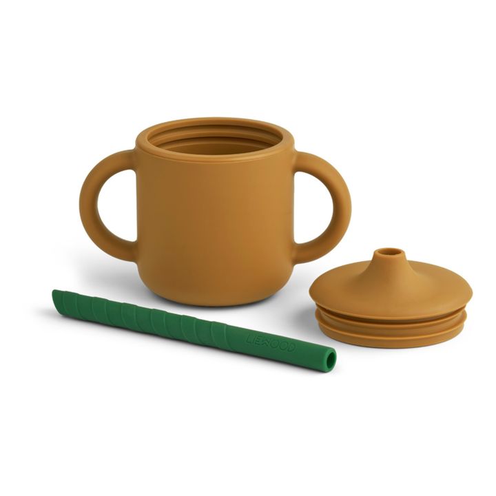 Tasse d'apprentissage et paille Cameron en silicone | Caramel- Image produit n°1