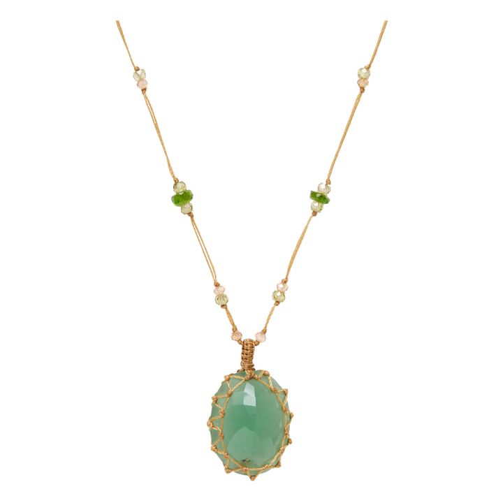Collier Tibetan Court Vert Onyx | Tabac- Image produit n°0