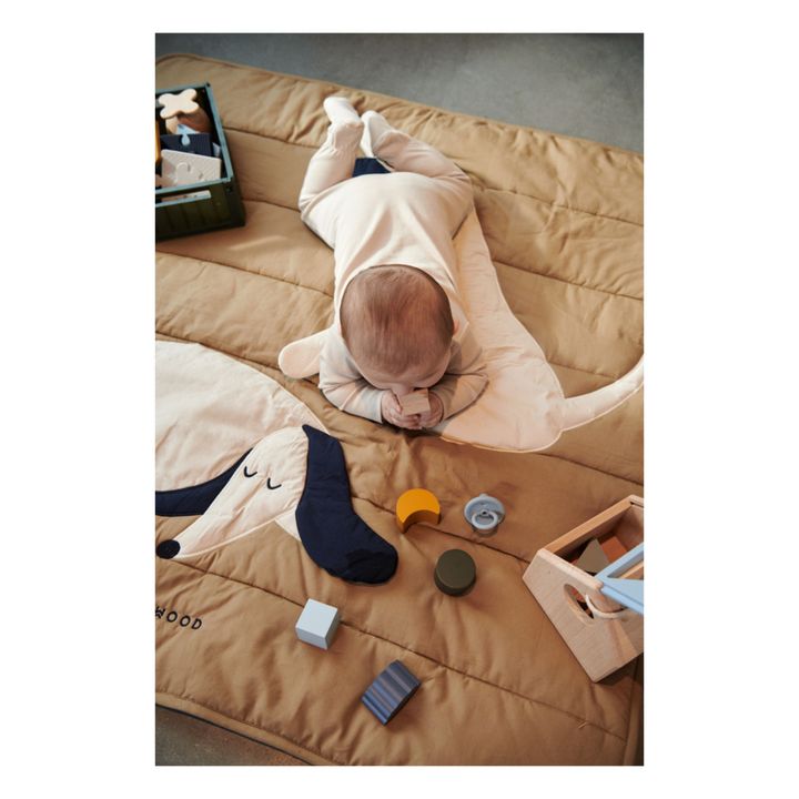 Tappeto con attività per l'apprendimento precoce, modello: Glenn, in cotone bio | Beige- Immagine del prodotto n°1