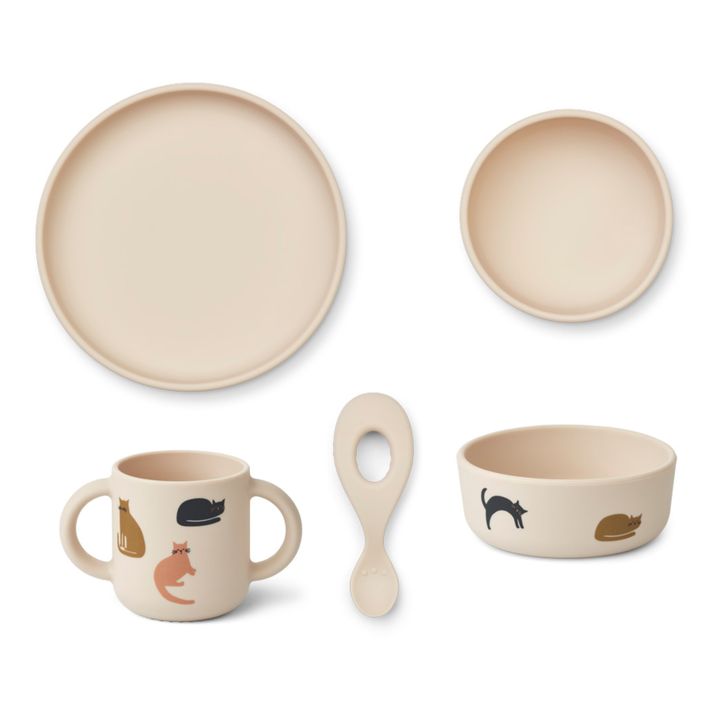 Set vaisselle Vivi en silicone - Set de 4 | Nude- Image produit n°0