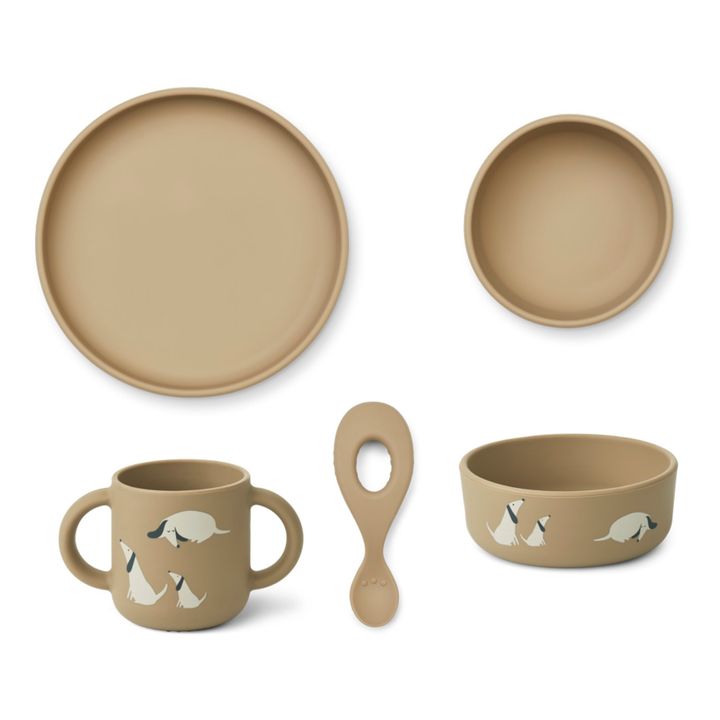 Vivi Silicone Tableware 4-Piece Set Beige- Imagen del producto n°0