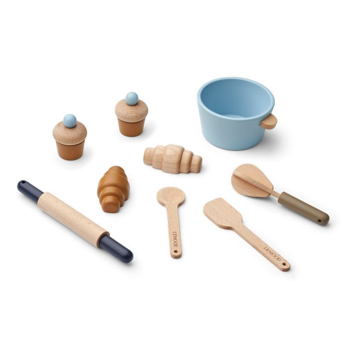 Lisbeth Wooden Cooking Set | Blue- Product image n°0