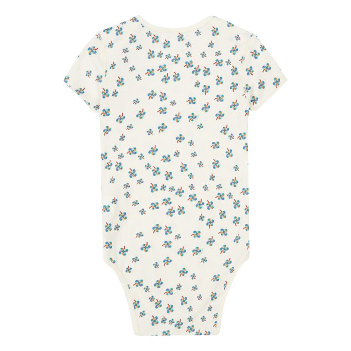 Body Coton Bio Pima Fleuri Ecru- Image produit n°1