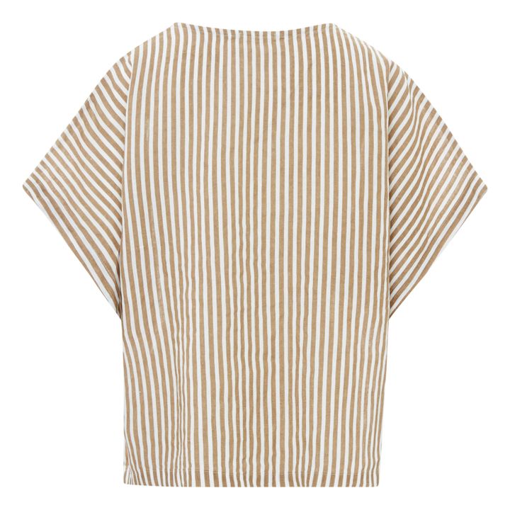 Box Striped Linen Top | Ecru- Immagine del prodotto n°1