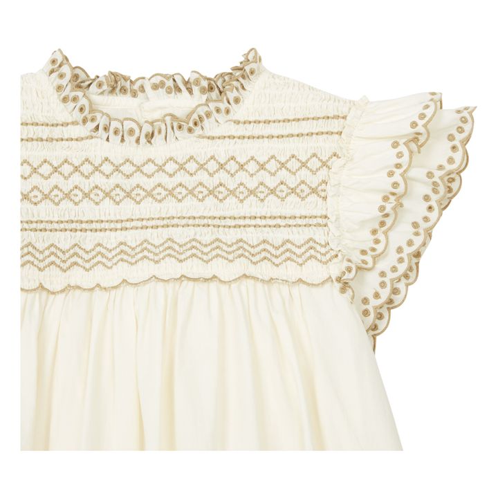 Robe Brodée Bijou | Ecru- Image produit n°1