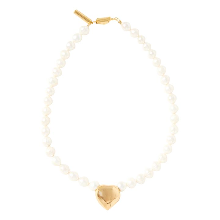 Collier Perles d'Eau Douce Naturelles Cœur | Blanc- Image produit n°2