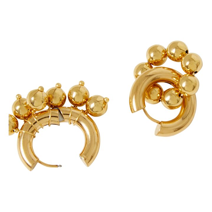 Beaded Hoop Earrings | Gold- Product image n°4