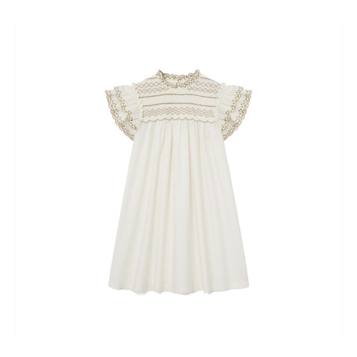 Robe Brodée Bijou | Ecru- Image produit n°0