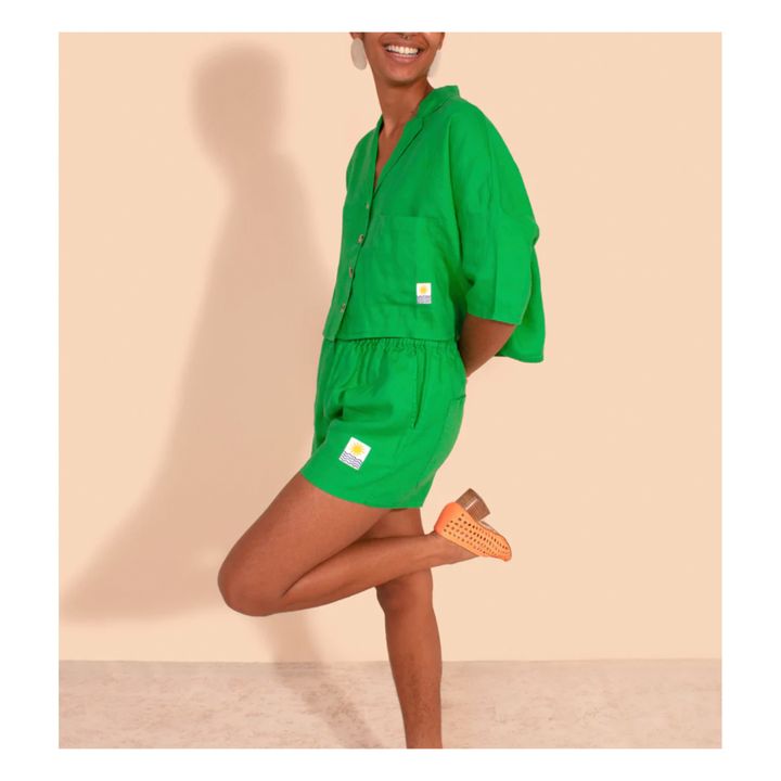 Basic Linen Shorts | Grün- Produktbild Nr. 3