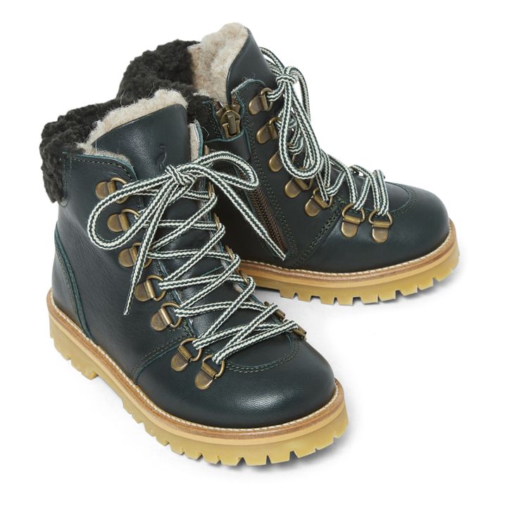 Gefütterte Boots Shearling Winter | Dunkelgrün- Produktbild Nr. 1