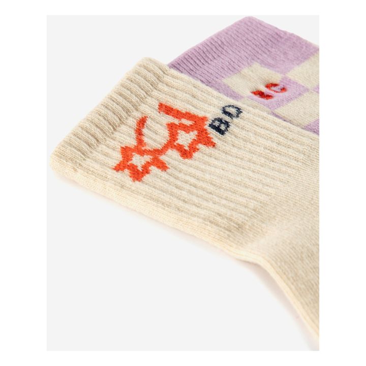 Set 2 Paires Chaussettes Bicolores - Fun Capsule | Mauve- Image produit n°1