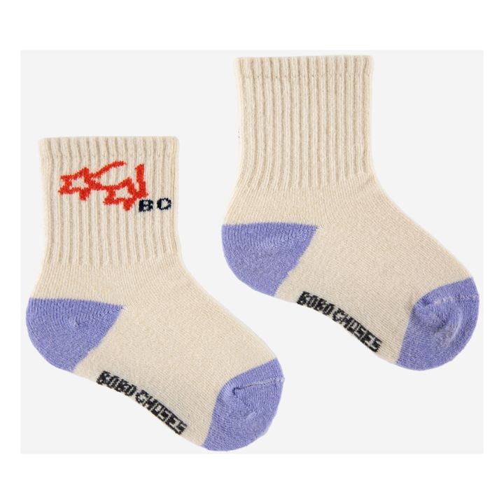 Set 2 Paires Chaussettes Bicolores - Fun Capsule | Mauve- Image produit n°3