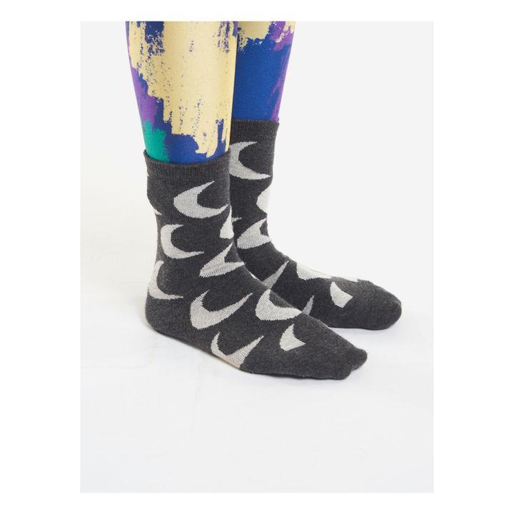 Calcetines altos Lunas | Gris Antracita- Imagen del producto n°1