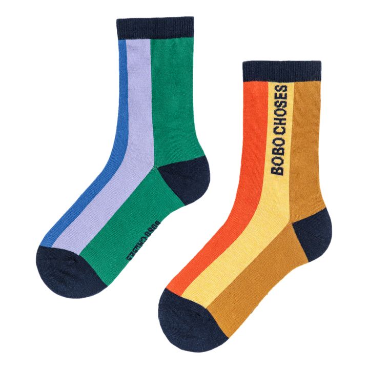 Calcetines altos Colorblock | Azul- Imagen del producto n°0
