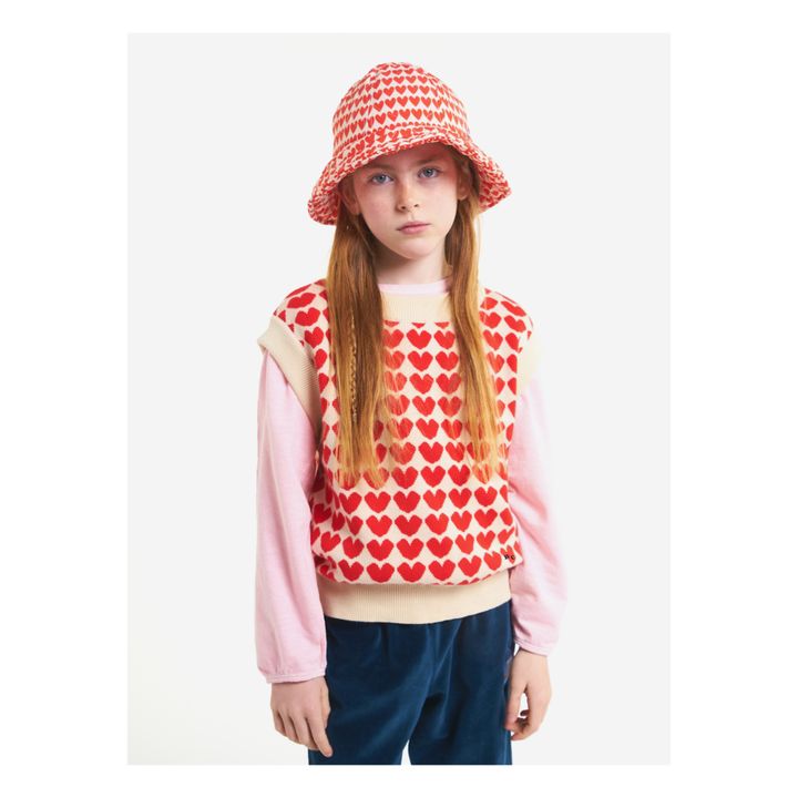 Pull Sans Manches Cœurs | Rouge- Image produit n°3