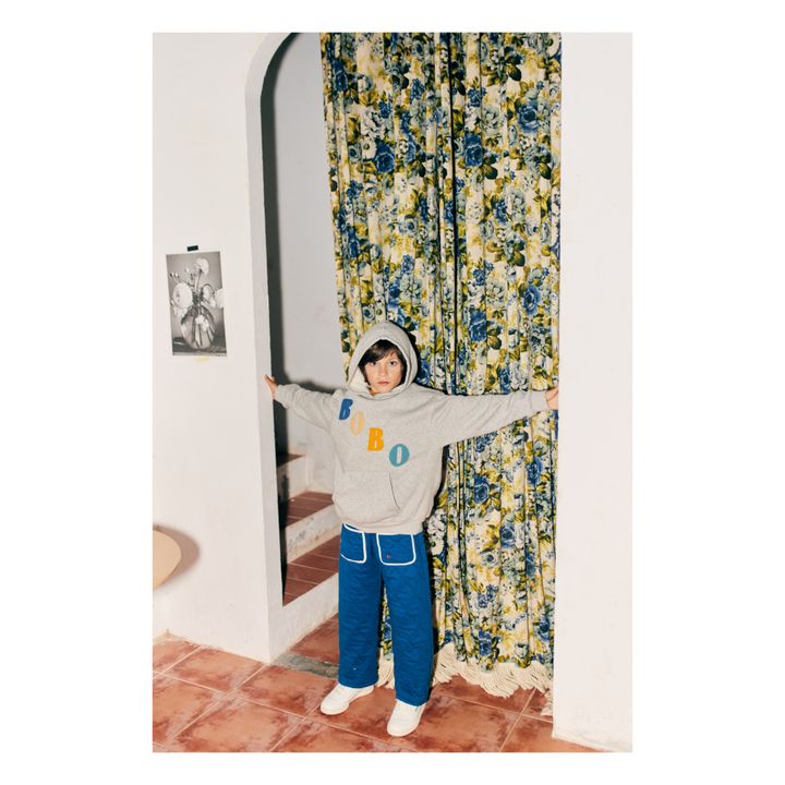 Pantalon Coton Bio Matelassé Bleu- Image produit n°1