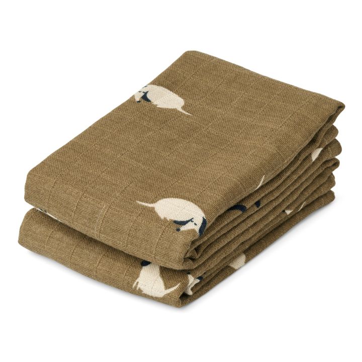 Langes Lewis en coton bio-set de 2 | Marron- Image produit n°0