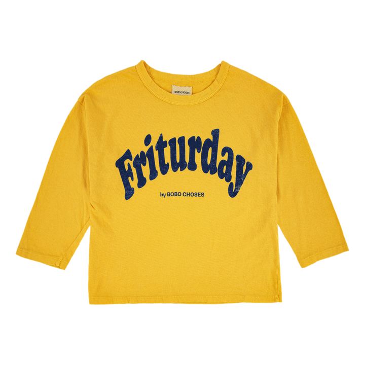 T-Shirt in cotone bio "Friturday" | Giallo- Immagine del prodotto n°0