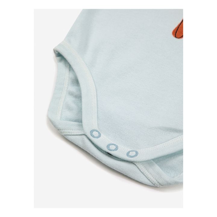 Ribbed Organic Cotton Rooster Baby Bodysuit Azul Cielo- Imagen del producto n°2