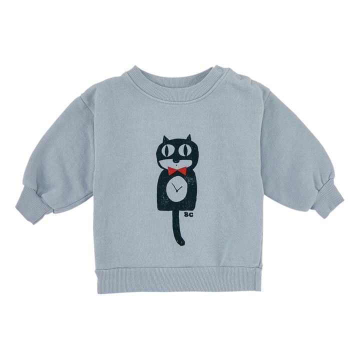 Sweatshirt aus Bio-Baumwolle Katze Baby | Hellblau- Produktbild Nr. 0