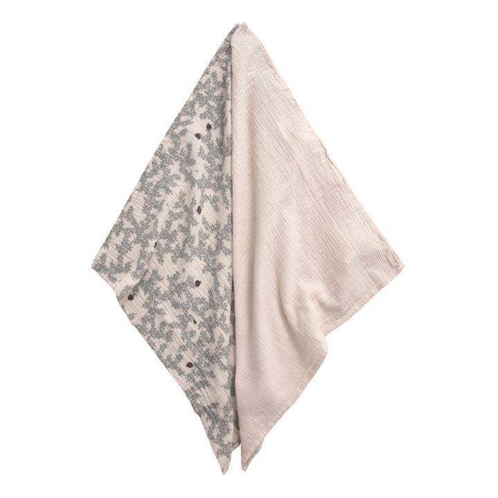 Maxi-mussola, modello: Pomegranate, in mussola di cotone - Set di 2 | Beige- Immagine del prodotto n°1