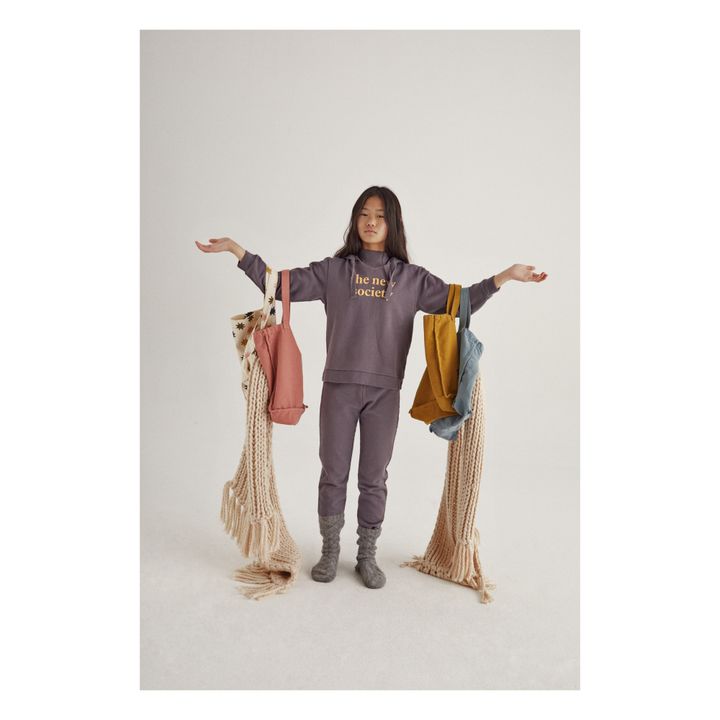 Jogger Logo Coton Bio Flock Prune- Image produit n°1