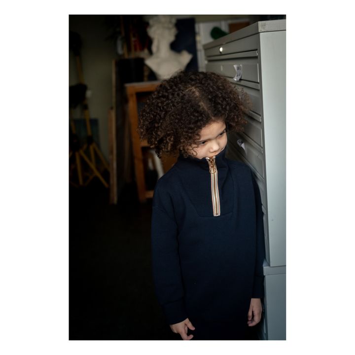 Aldo Organic Cotton Sweatshirt | Navy blue- Product image n°1