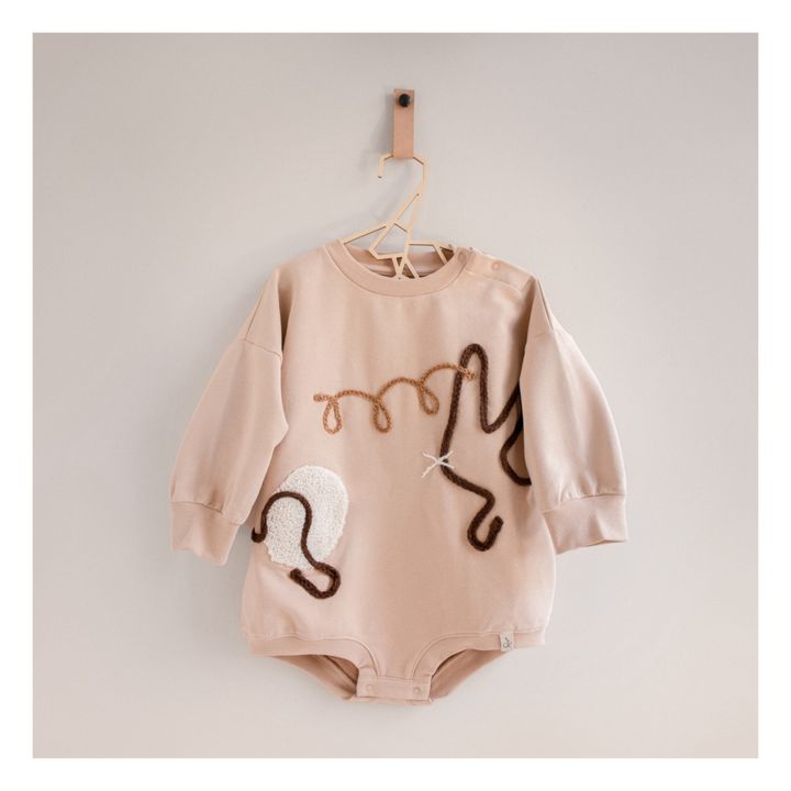 Cis Organic Cotton Embroidered Romper | Beige- Product image n°2