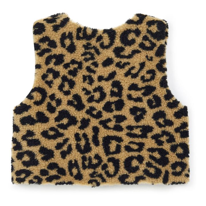Beti Leopard Print Faux Fur Vest | Camel- Immagine del prodotto n°2