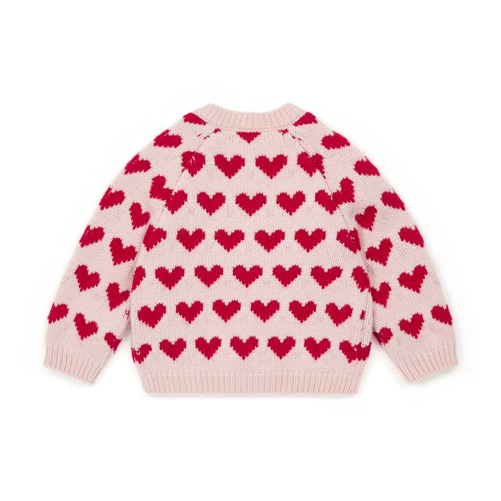 Cardigan Laine Jacquard Heart Rose- Image produit n°2