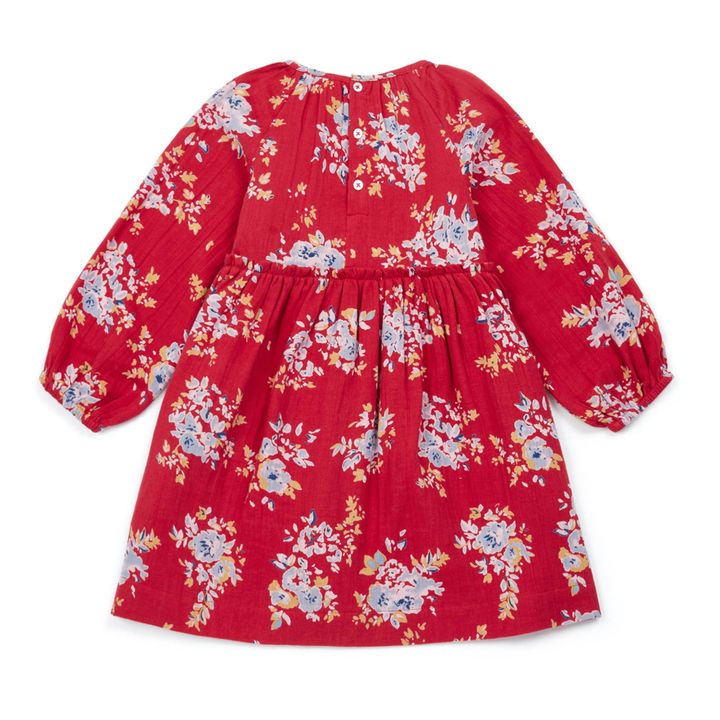 Fiona Organic Cotton Muslin Dress | Rojo- Imagen del producto n°2